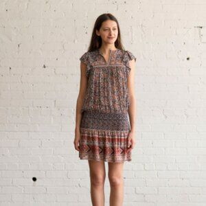 Ulla Johnson Simone Floral Print Silk Cap Dress Size 8